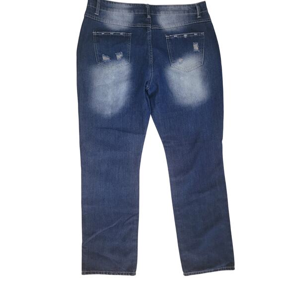 American Flag Distressed Boyfriend Jeans Women Sz 16 - Picture 4 of 5